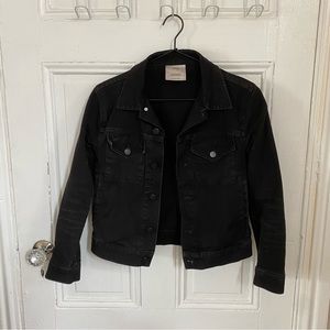 American apparel XXS cropped black denim jacket